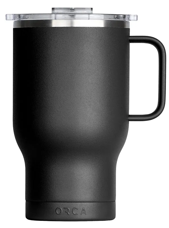 Orca Traveler Series TR24BK Coffee Mug, 24 oz, Whale Tail Flip Lid, Stainless Steel, Black, Insulated :EA: QUANTITY: 1