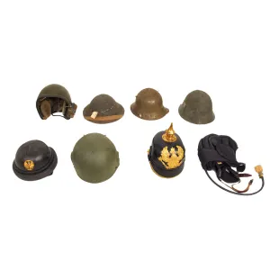 Original And Reproduction WWII and Post War European Military Helmet Lot - 8 Helmets
