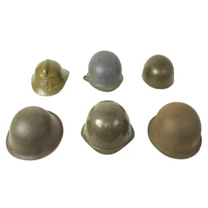 Original U.S. & European Helmet Lot Complete With Liners - 6 Items