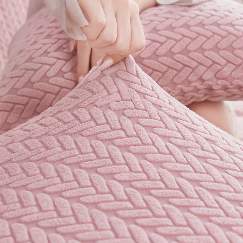 Pet-Friendly Small Wheat Pattern Sectional Couch Cover