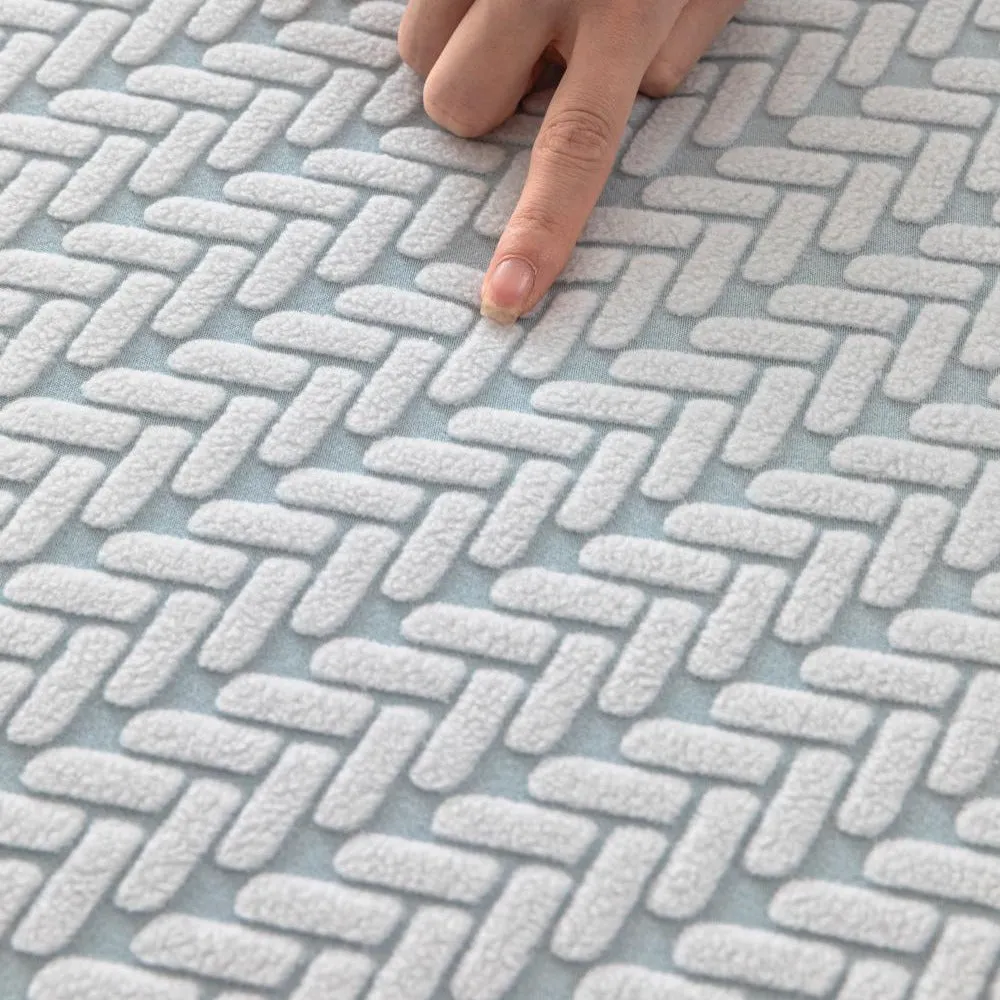 Pet-Friendly Small Wheat Pattern Sectional Couch Cover
