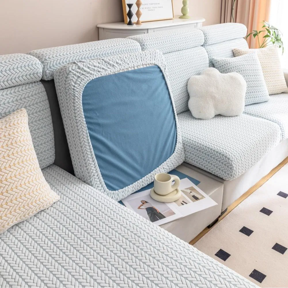Pet-Friendly Small Wheat Pattern Sectional Couch Cover