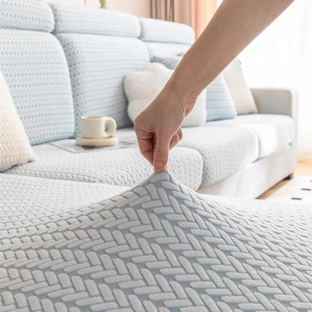 Pet-Friendly Small Wheat Pattern Sectional Couch Cover