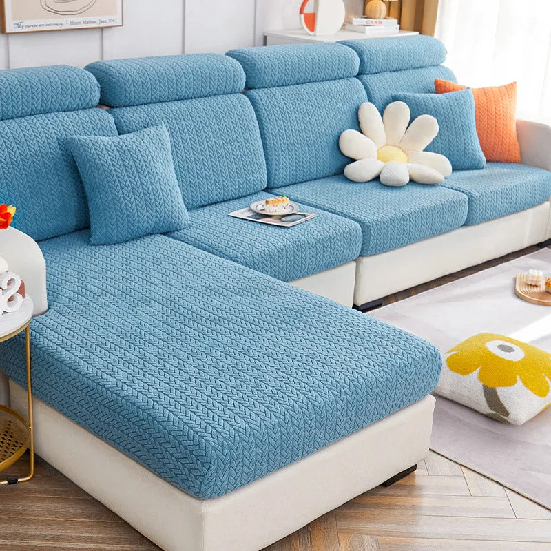Pet-Friendly Small Wheat Pattern Sectional Couch Cover