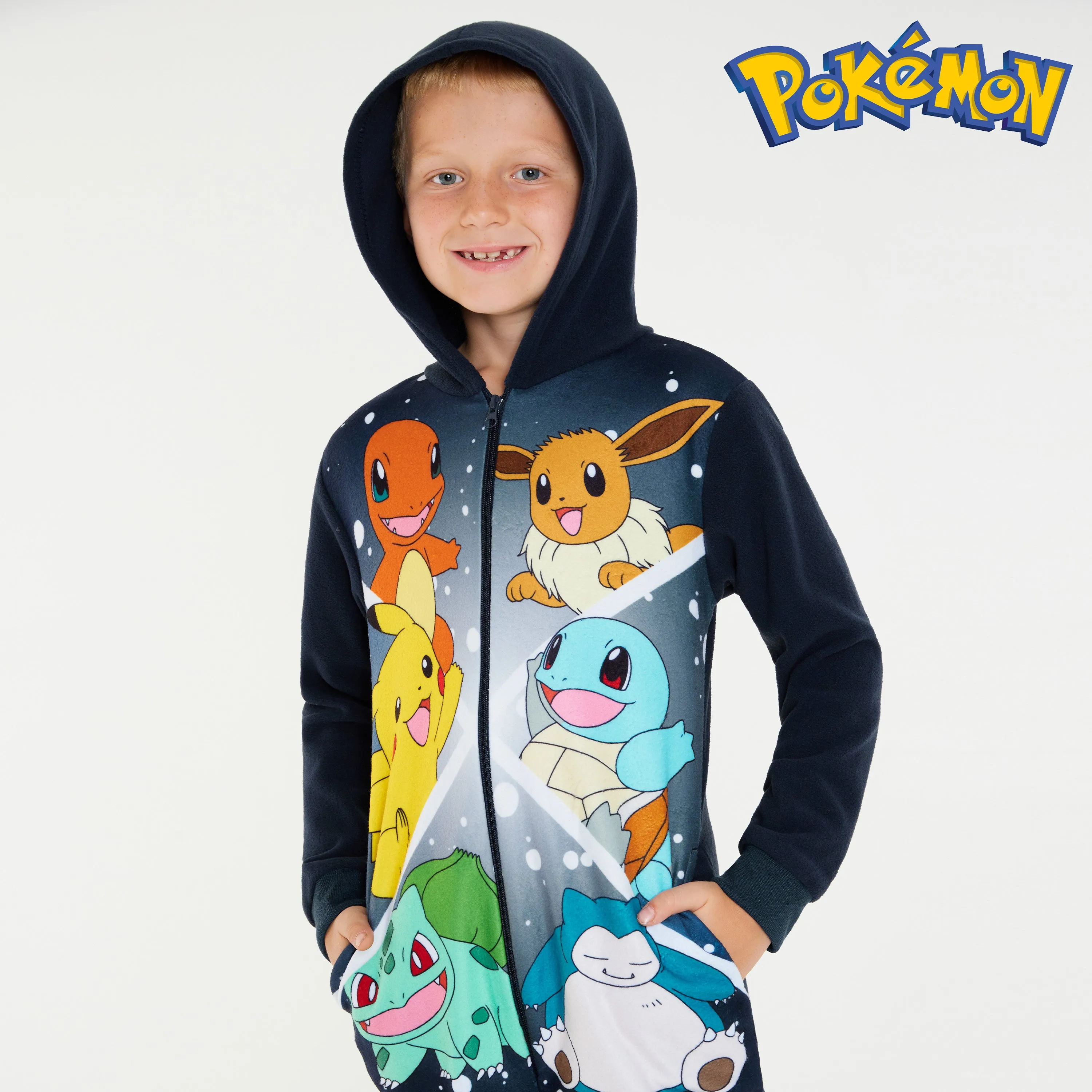 Pokemon Fleece Onesie for Boys  - Multicolored Comfy Loungewear