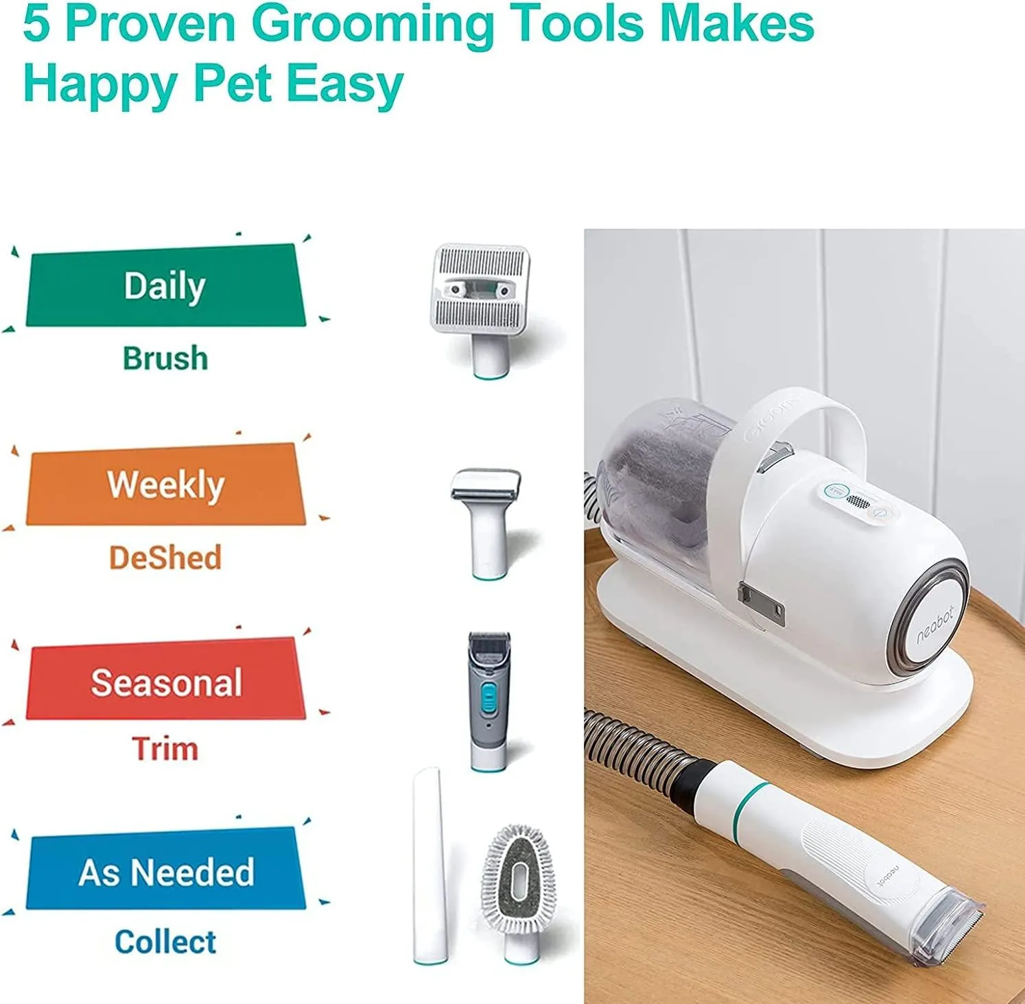 Pro Pet Grooming Kit & Vacuum Pet Hair Remover with Professional Grooming Clippers  and Proven Grooming Tools for Dogs Cats and Other Animals
