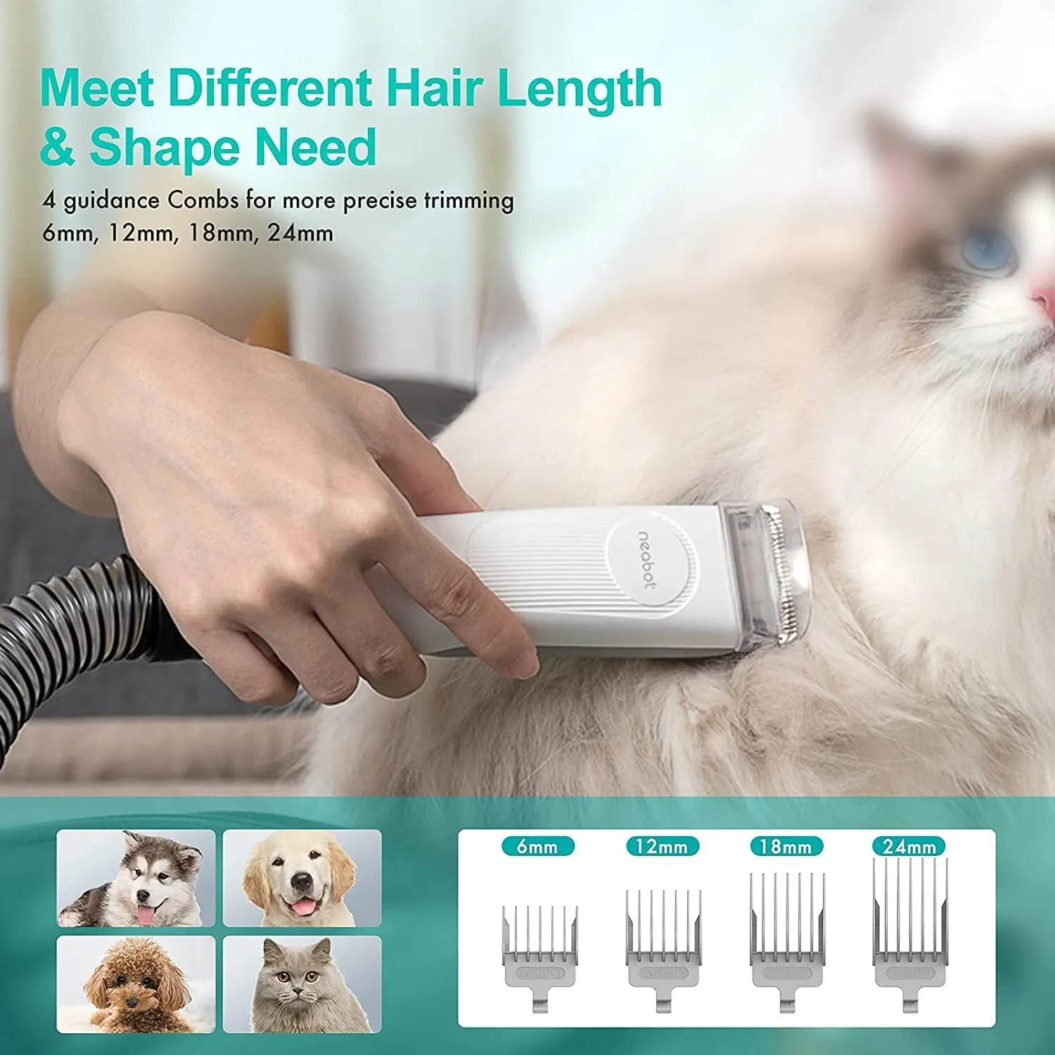 Pro Pet Grooming Kit & Vacuum Pet Hair Remover with Professional Grooming Clippers  and Proven Grooming Tools for Dogs Cats and Other Animals