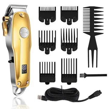 Professional Hair Clippers for men gold Set | Gold Hair Clippers Cordless