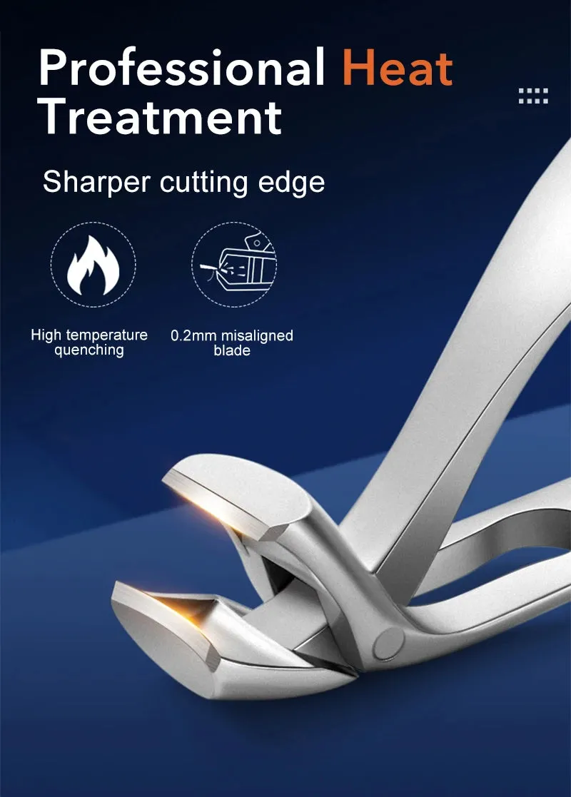 Professional Wide Jaw 45° Angled Head–Labor-Saving, Anti-Splash Thick Nail Cutter