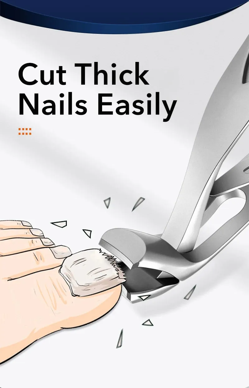 Professional Wide Jaw 45° Angled Head–Labor-Saving, Anti-Splash Thick Nail Cutter