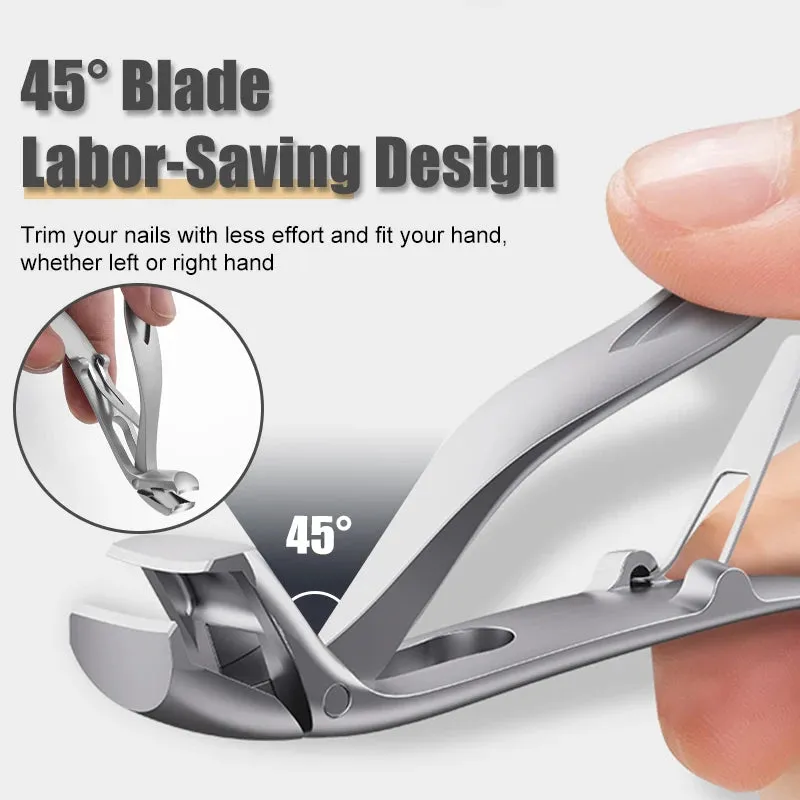 Professional Wide Jaw 45° Angled Head–Labor-Saving, Anti-Splash Thick Nail Cutter