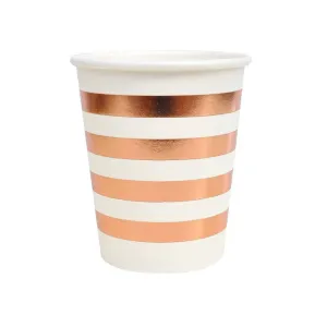 Rose Gold Striped 9 oz Cups