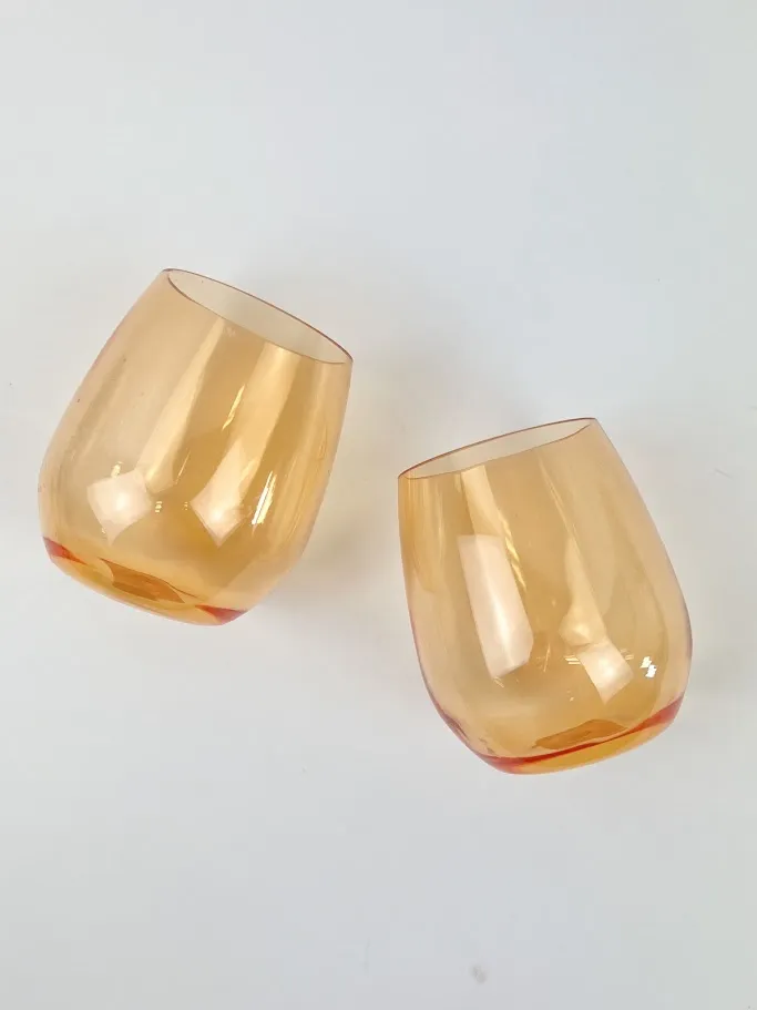 Shatterproof Stemless Wineglass Orange