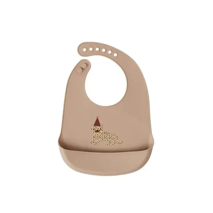 Silicone Baby Bibs - Set of 2 - Leopard