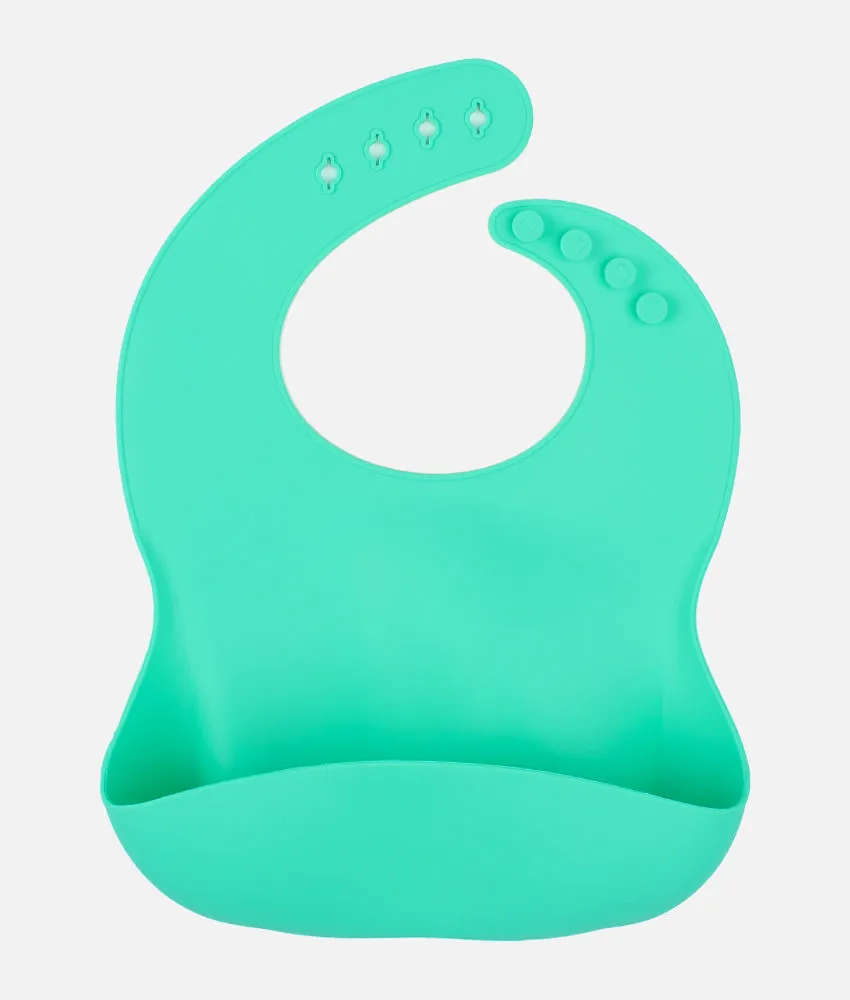 Silicone Baby Bucket Bib - Mint Green