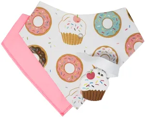 Silli Sweets Bandana Bib Set with Cupcake Teether & Strap