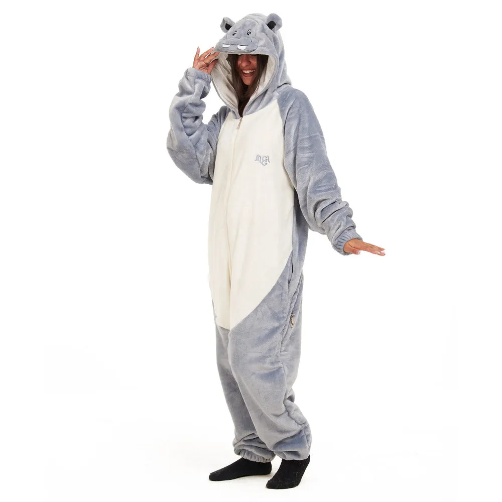 Snuggs Blanket Animal Onesie Hippo