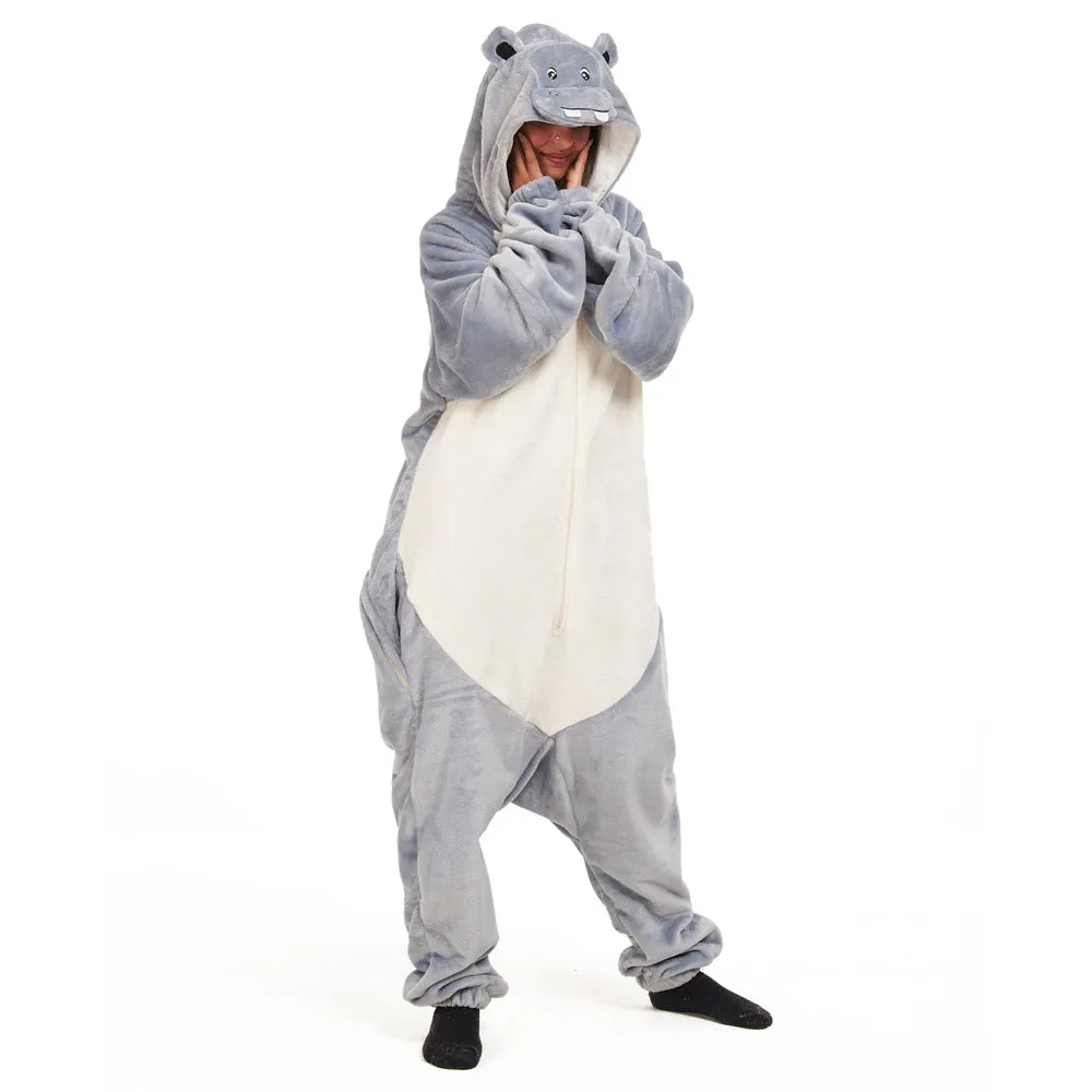 Snuggs Blanket Animal Onesie Hippo