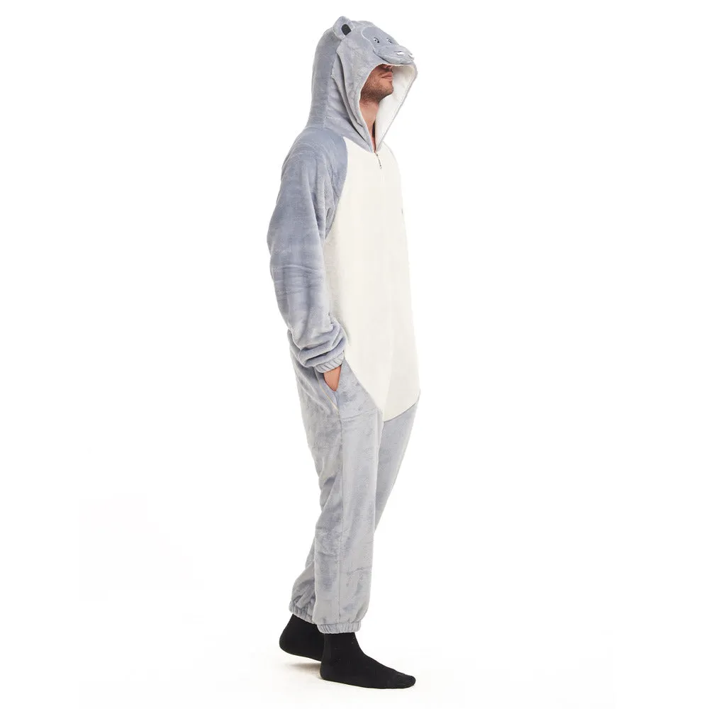 Snuggs Blanket Animal Onesie Hippo