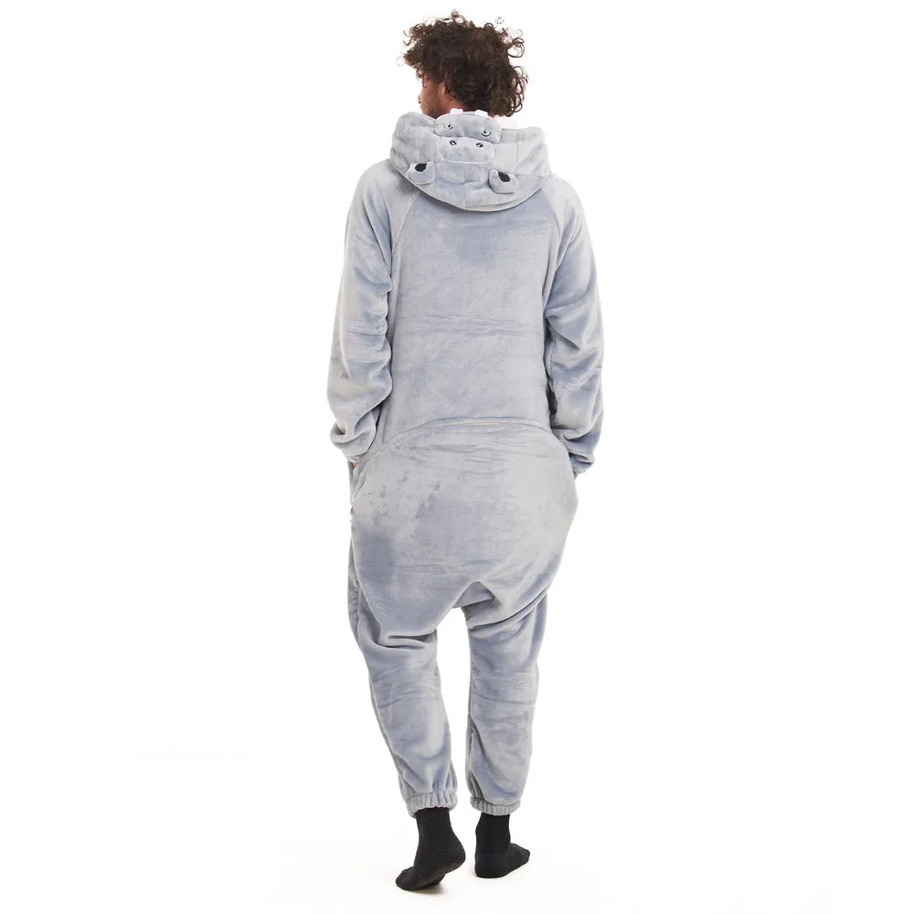 Snuggs Blanket Animal Onesie Hippo