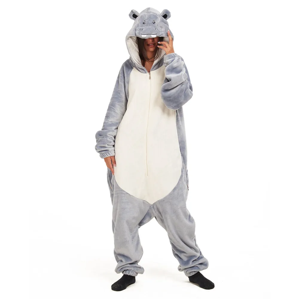 Snuggs Blanket Animal Onesie Hippo