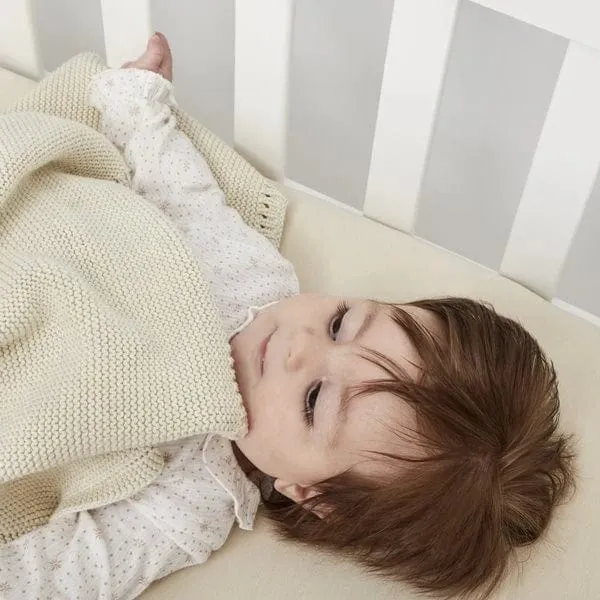 The Little Green Sheep Cellular Blanket - Linen
