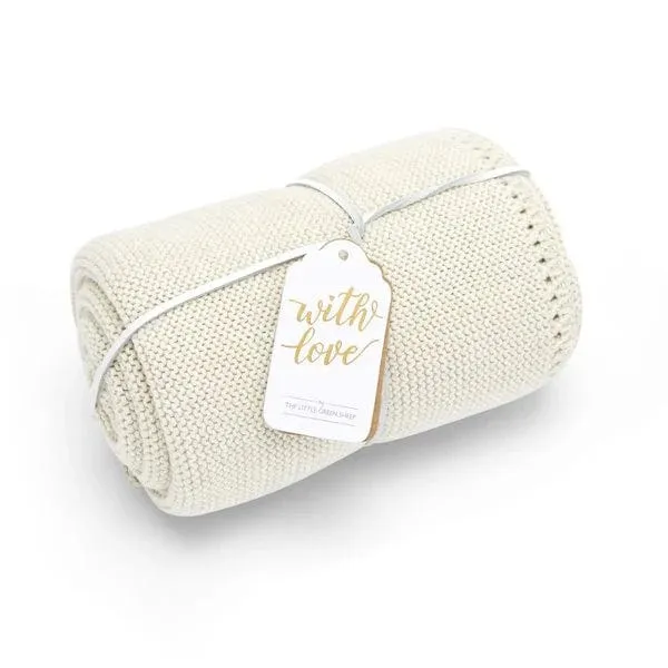 The Little Green Sheep Cellular Blanket - Linen