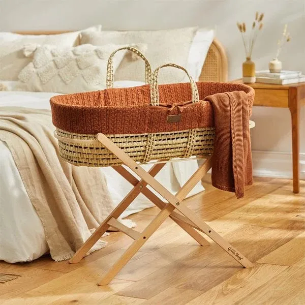 The Little Green Sheep Cellular Blanket - Terracotta
