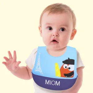THE LITTLE LOOKERS Silicone Feeding Bib with Adjustable Strap, Waterproof, Easy to wash, Stain Proof | BPA Free/Soft Material Bibs with Tray/Food Catcher