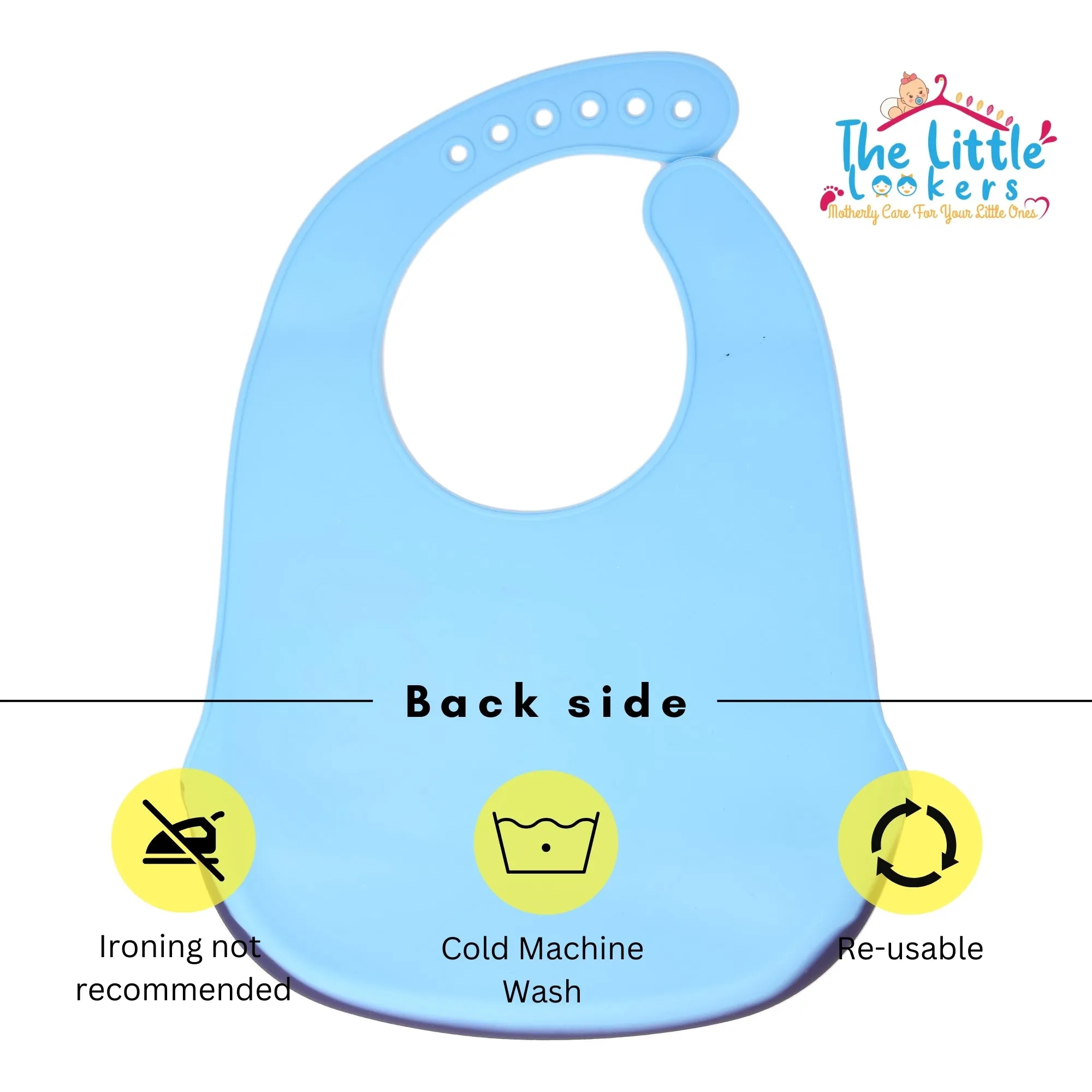 THE LITTLE LOOKERS Silicone Feeding Bib with Adjustable Strap, Waterproof, Easy to wash, Stain Proof | BPA Free/Soft Material Bibs with Tray/Food Catcher