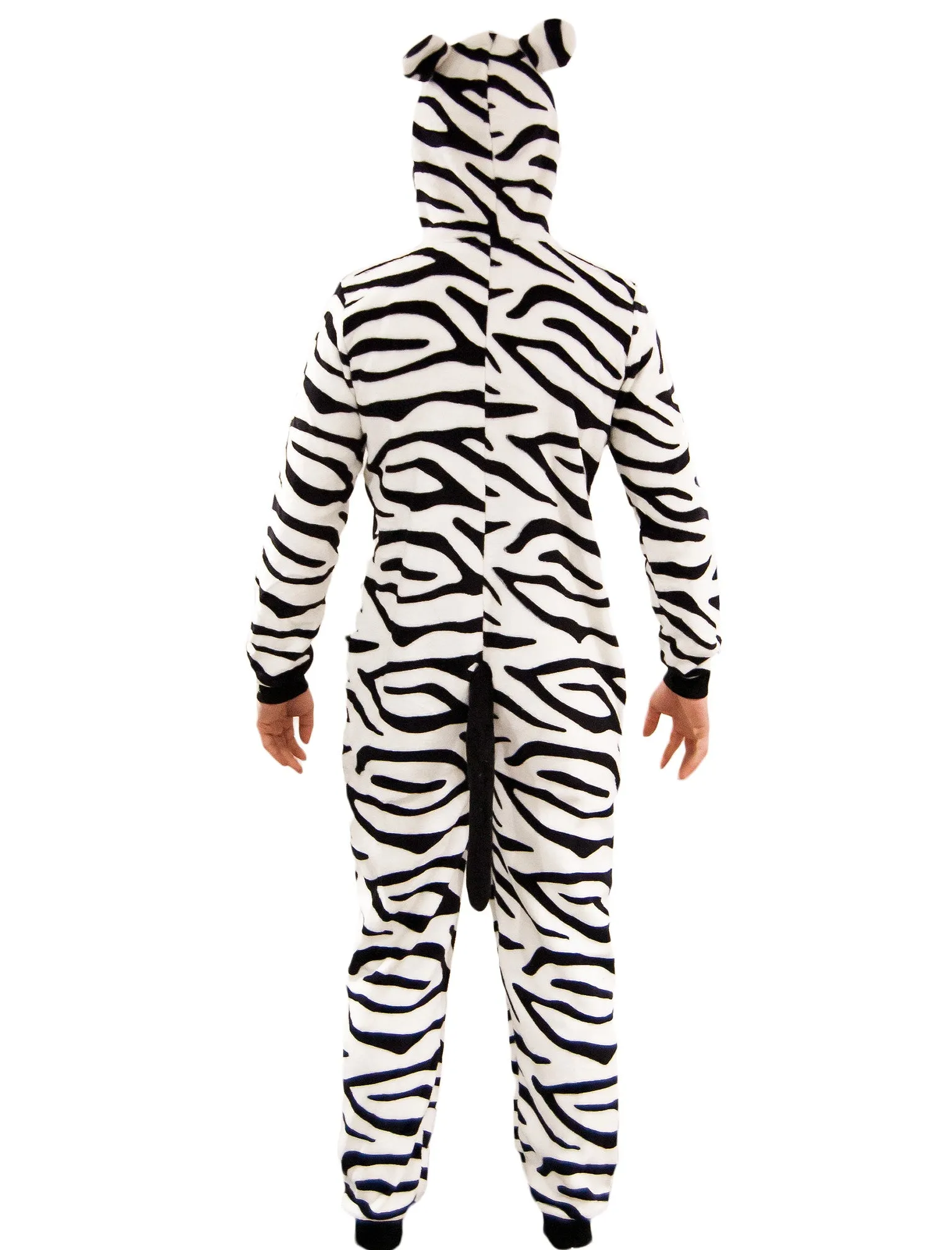 Tiger black & white fleece animal onesie