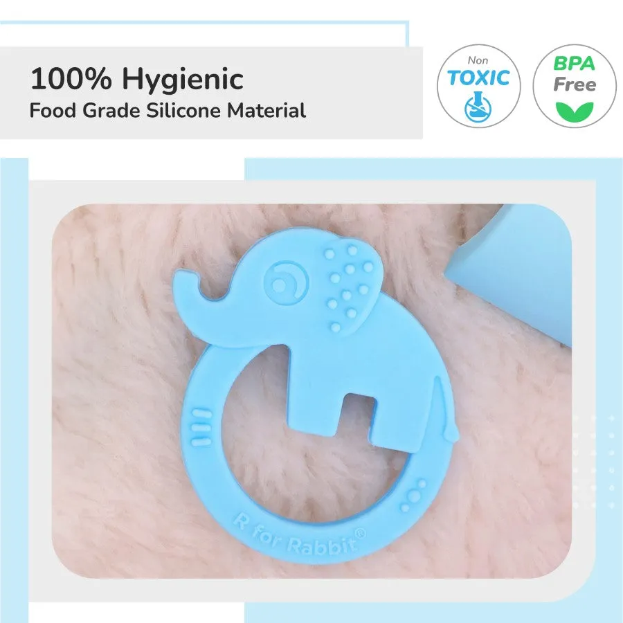Tiny Bites Zoobie Baby Silicone Teethers Pack of 1 Crocodile, Rabbit, and Elephant