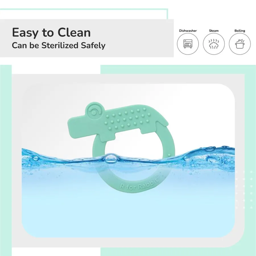 Tiny Bites Zoobie Baby Silicone Teethers Pack of 1 Crocodile, Rabbit, and Elephant