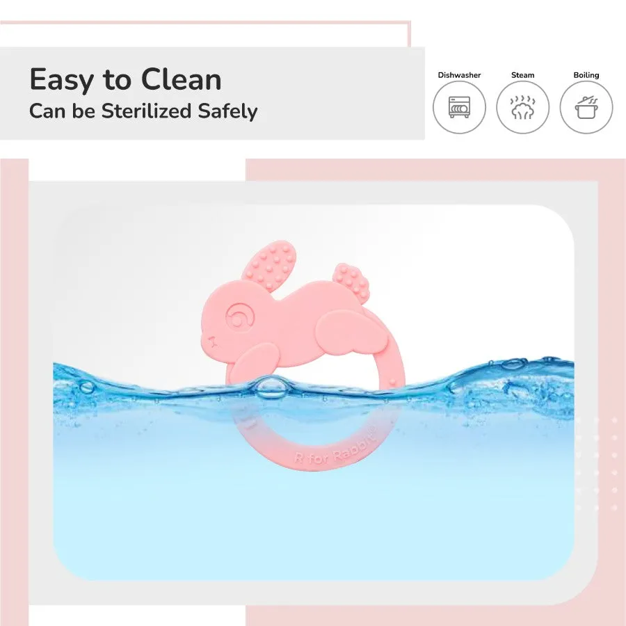 Tiny Bites Zoobie Baby Silicone Teethers Pack of 1 Crocodile, Rabbit, and Elephant