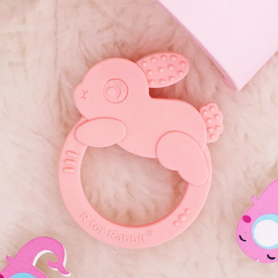 Tiny Bites Zoobie Baby Silicone Teethers Pack of 1 Crocodile, Rabbit, and Elephant