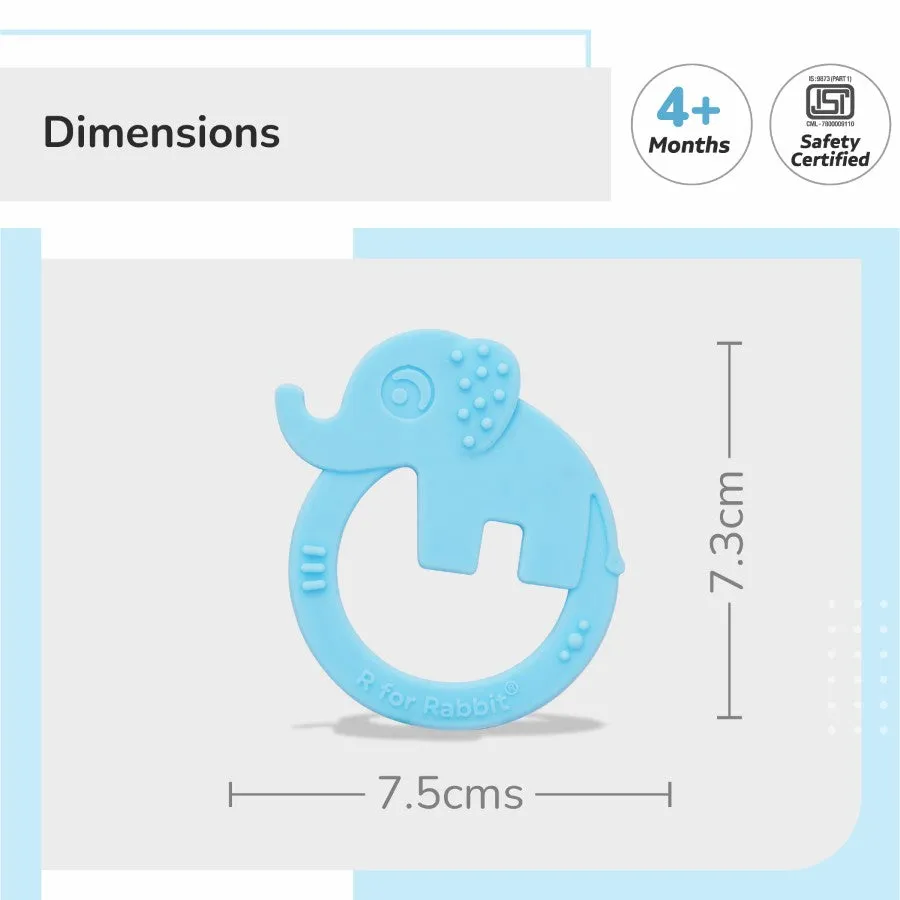 Tiny Bites Zoobie Baby Silicone Teethers Pack of 1 Crocodile, Rabbit, and Elephant
