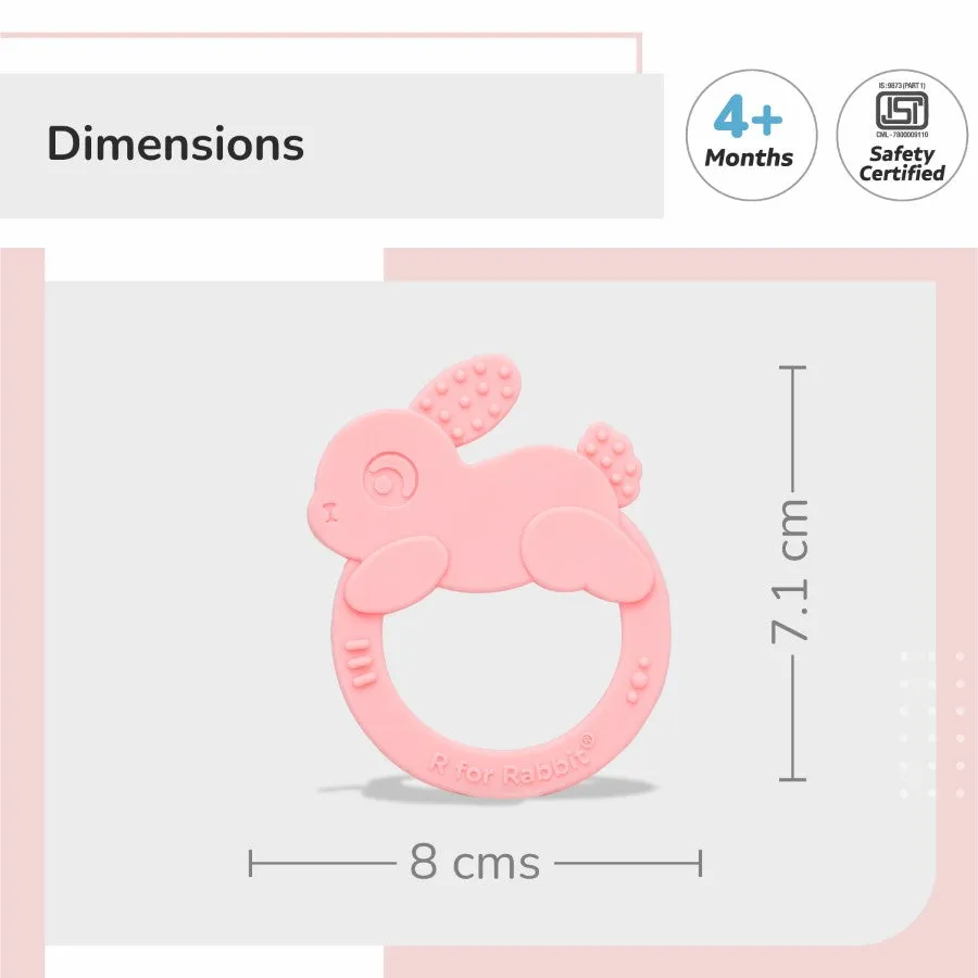 Tiny Bites Zoobie Baby Silicone Teethers Pack of 1 Crocodile, Rabbit, and Elephant