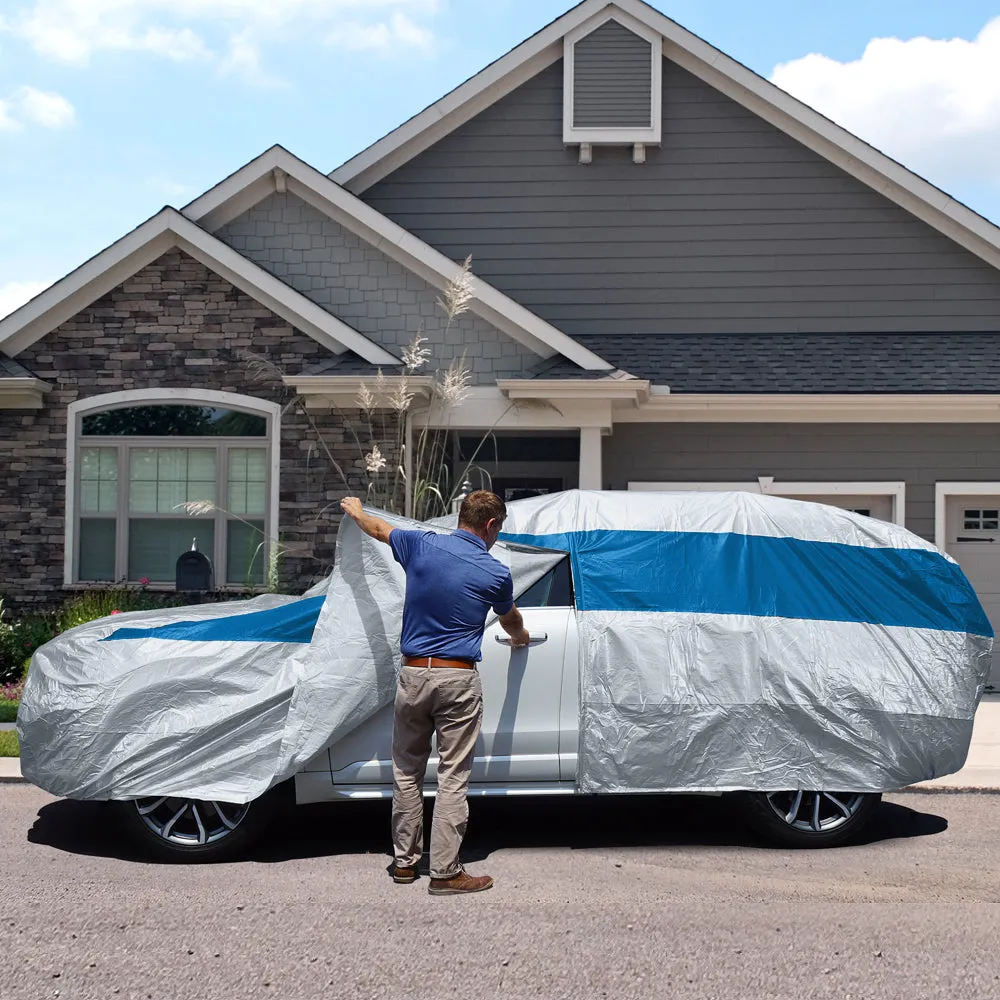 Titan Brilliant Color Poly 210T Car Cover for Mid-Size SUVs 188-206 Inches Long (Bondi Blue)