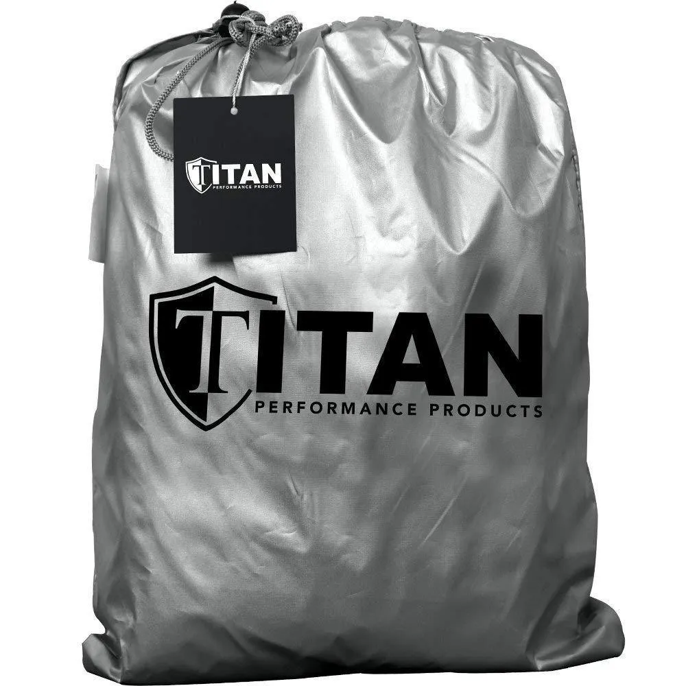 Titan Brilliant Color Poly 210T Car Cover for Mid-Size SUVs 188-206 Inches Long (Bondi Blue)