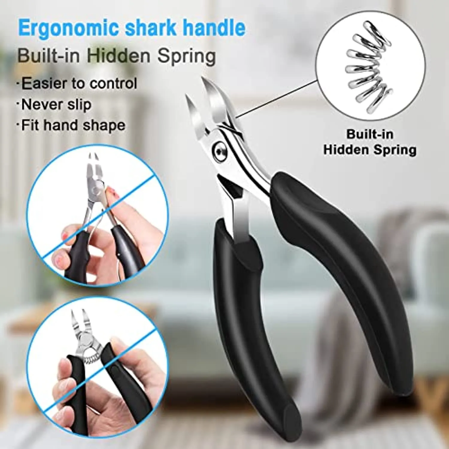 Toe Nail Clippers Adult,long handle Large Toenail Clippers for Thick Nails Ingrown Toenail Treatment Tool, Professional Nail Clippers Set,Sharp Toenail & Fingernail Clippers for Men, Women & Seniors