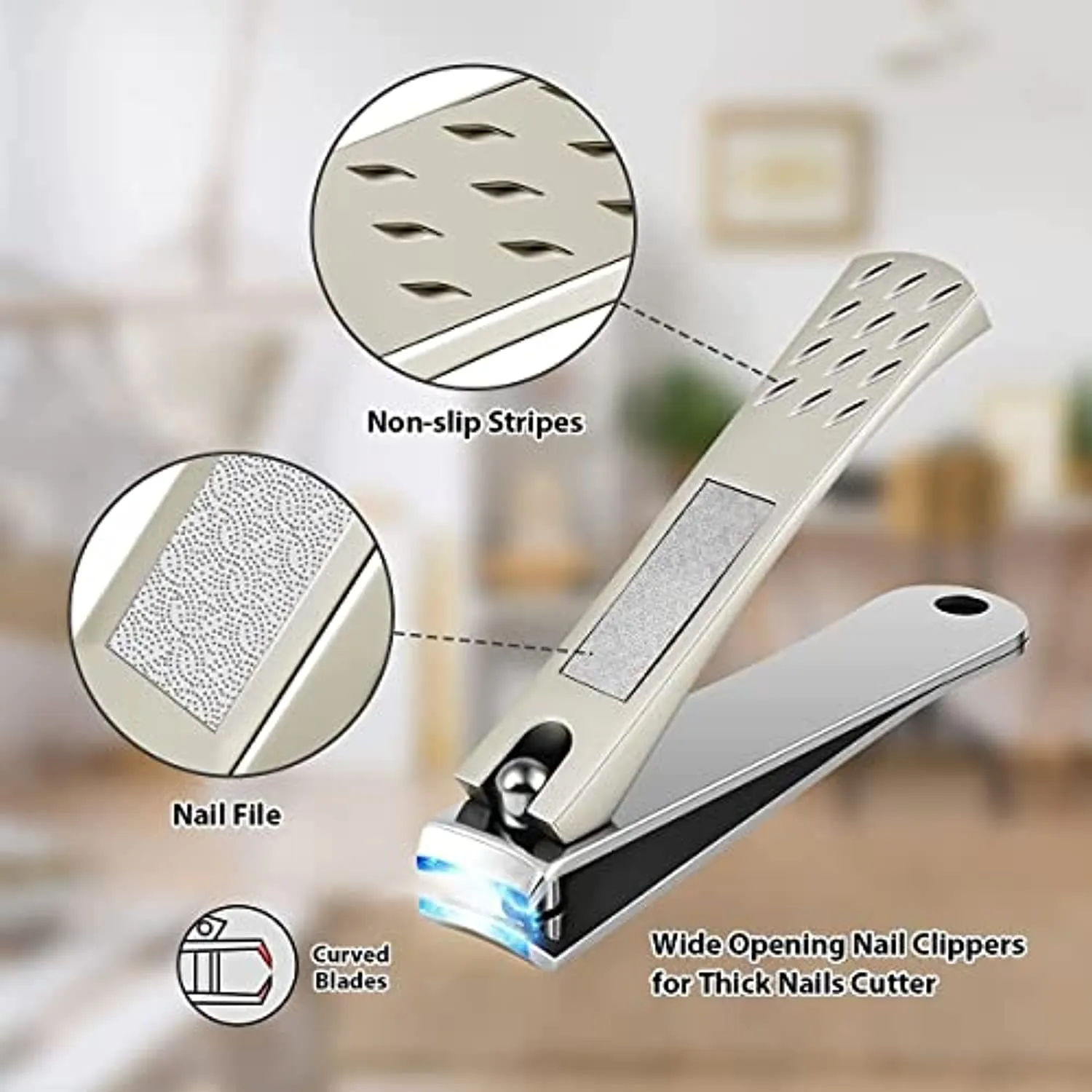 Toe Nail Clippers Adult,long handle Large Toenail Clippers for Thick Nails Ingrown Toenail Treatment Tool, Professional Nail Clippers Set,Sharp Toenail & Fingernail Clippers for Men, Women & Seniors