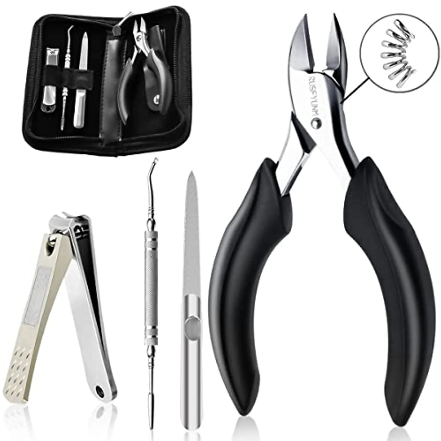 Toe Nail Clippers Adult,long handle Large Toenail Clippers for Thick Nails Ingrown Toenail Treatment Tool, Professional Nail Clippers Set,Sharp Toenail & Fingernail Clippers for Men, Women & Seniors