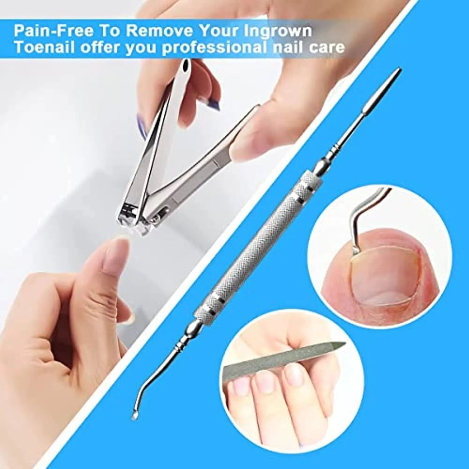 Toe Nail Clippers Adult,long handle Large Toenail Clippers for Thick Nails Ingrown Toenail Treatment Tool, Professional Nail Clippers Set,Sharp Toenail & Fingernail Clippers for Men, Women & Seniors