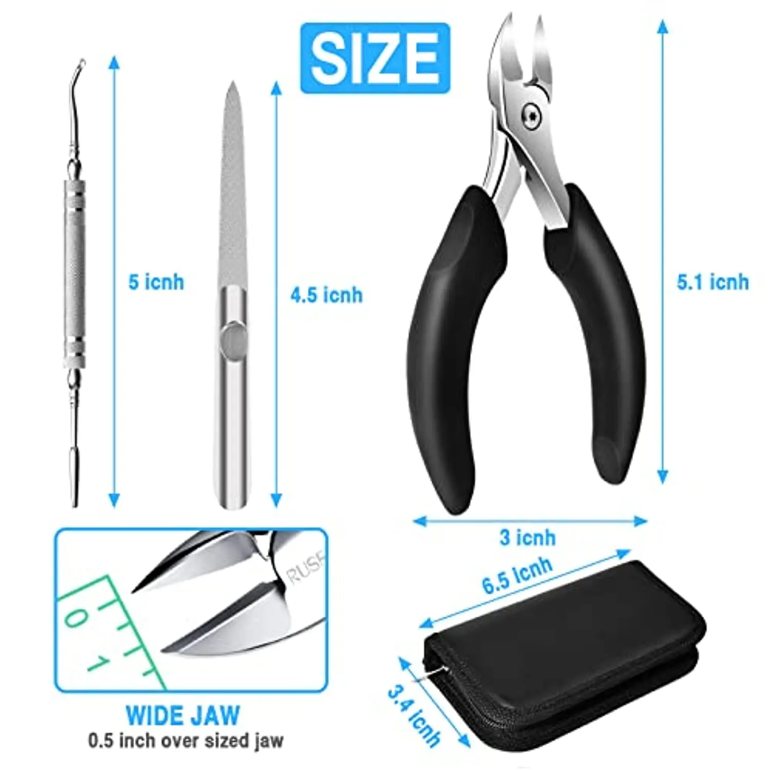 Toe Nail Clippers Adult,long handle Large Toenail Clippers for Thick Nails Ingrown Toenail Treatment Tool, Professional Nail Clippers Set,Sharp Toenail & Fingernail Clippers for Men, Women & Seniors