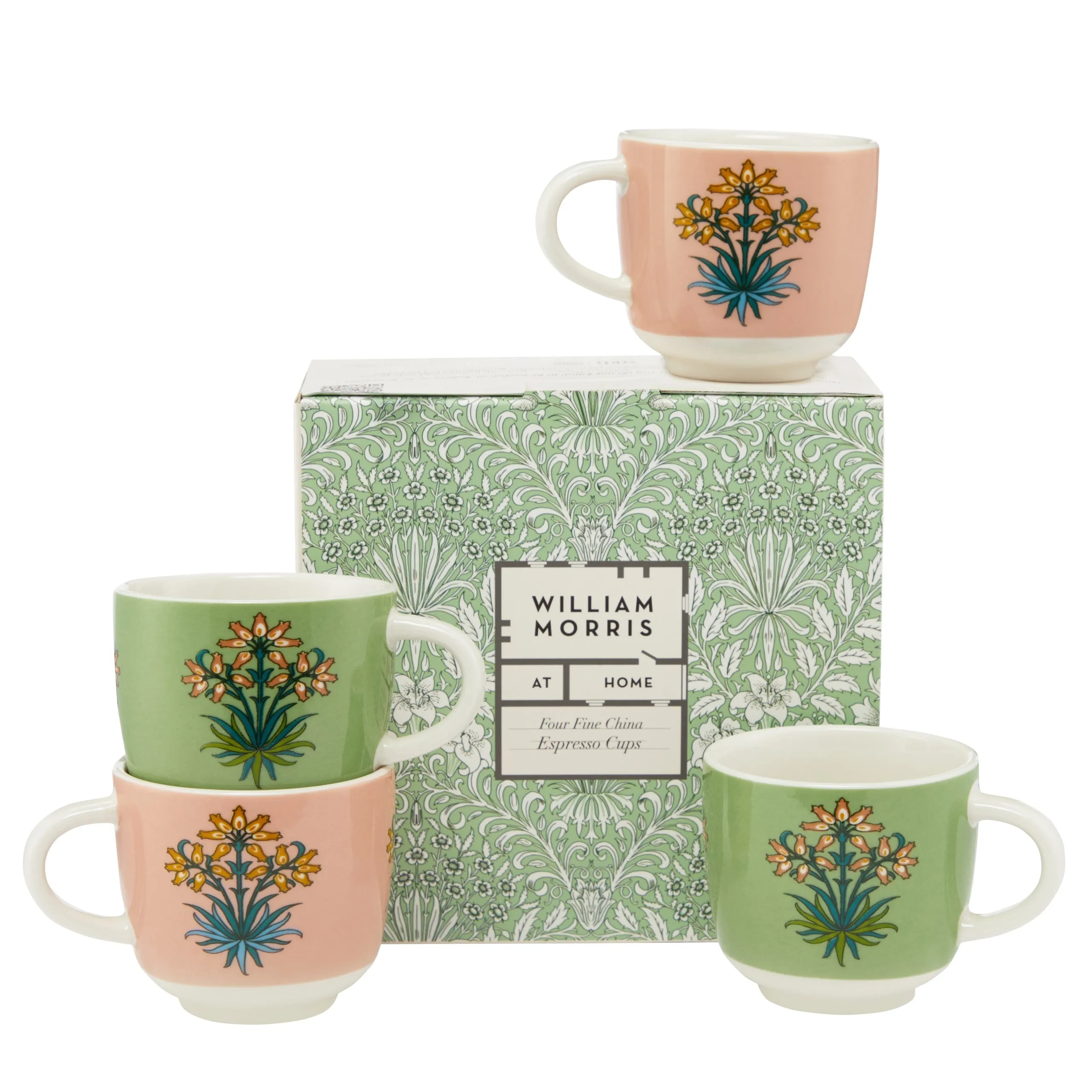 Useful & Beautiful Four Fine China Espresso Cups