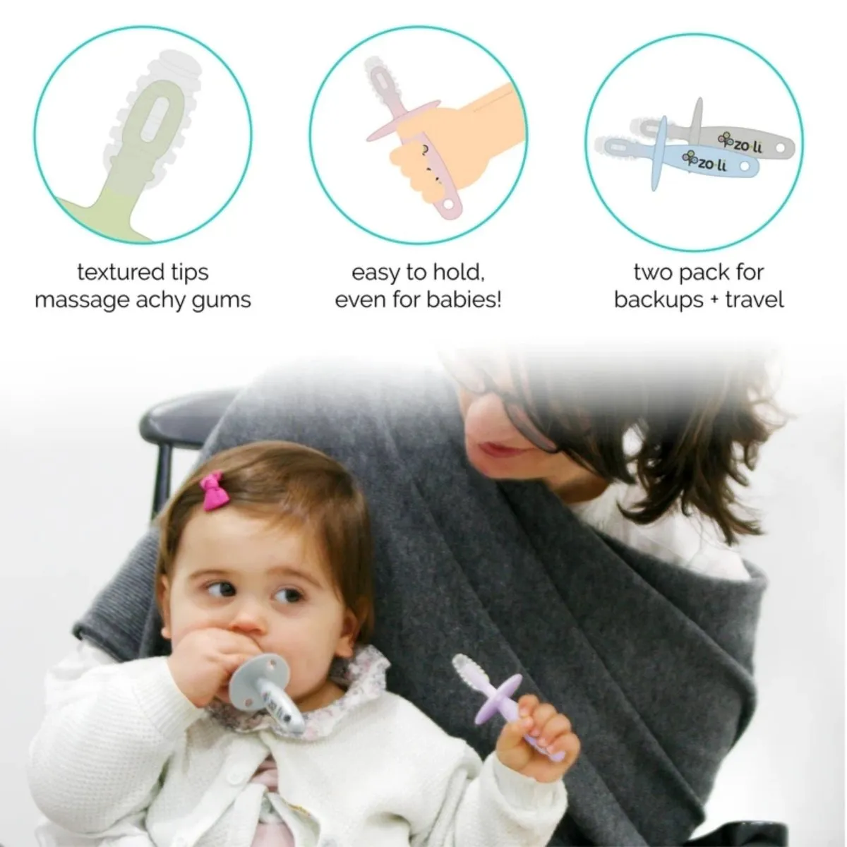 ZoLi CHUBBY GUMMY Gum Massager(Pack of 2) - Blue/White